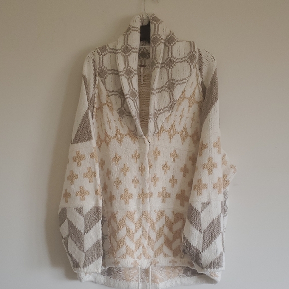 NWOT FREE PEOPLE BRIGHT OPTIMISTIC CARDIGAN IN NATURAL - Picture 4 of 13